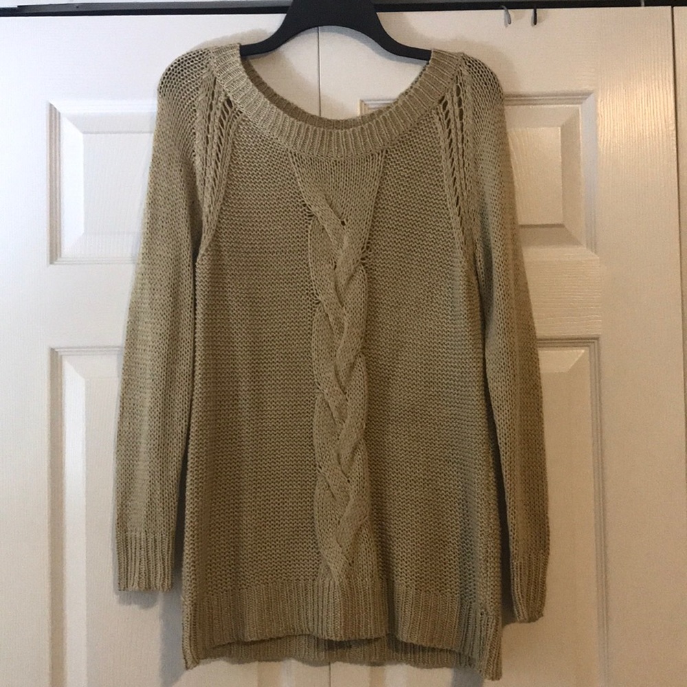 Cute tan sweater!